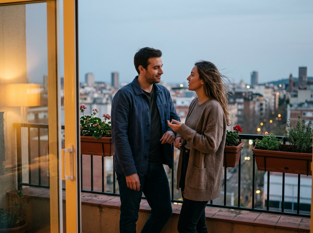 Couple discussing how relationship status (dating, engaged, arranged match, it's complicated) changes the meaning of their compatibility results